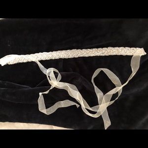 Wedding Sash with Crystals and Beads